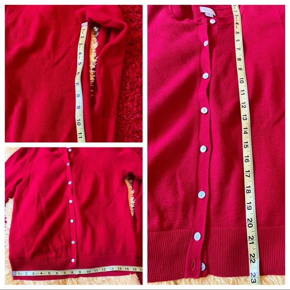 Red xs 6 button cardigan.  Super cute and casual. Pair with jeans or slacks. - Picture 5 of 5